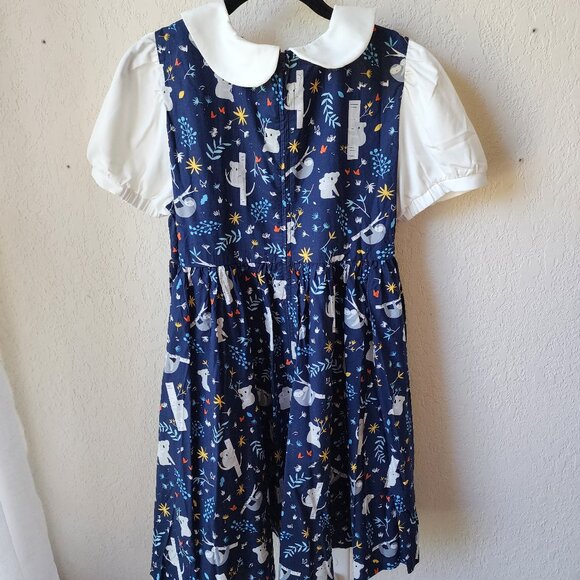 NWT Unique Vintage Navy Koala & Sloth Print Arden Babydoll Dress - Picture 8 of 8